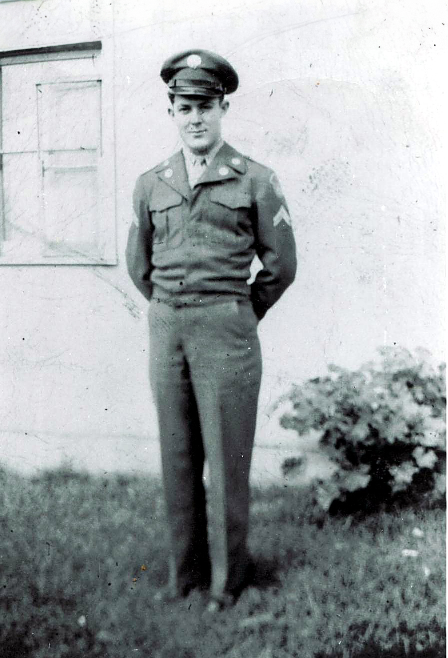 The founder's father standing in his U.S. Army uniform during World War II