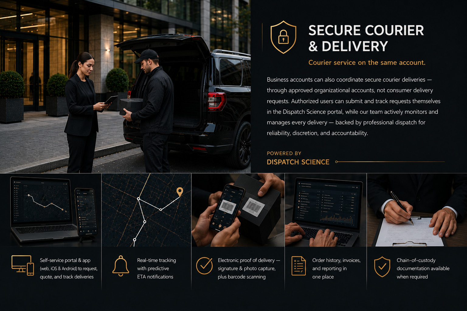 Secure Courier & Delivery — powered by Dispatch Science